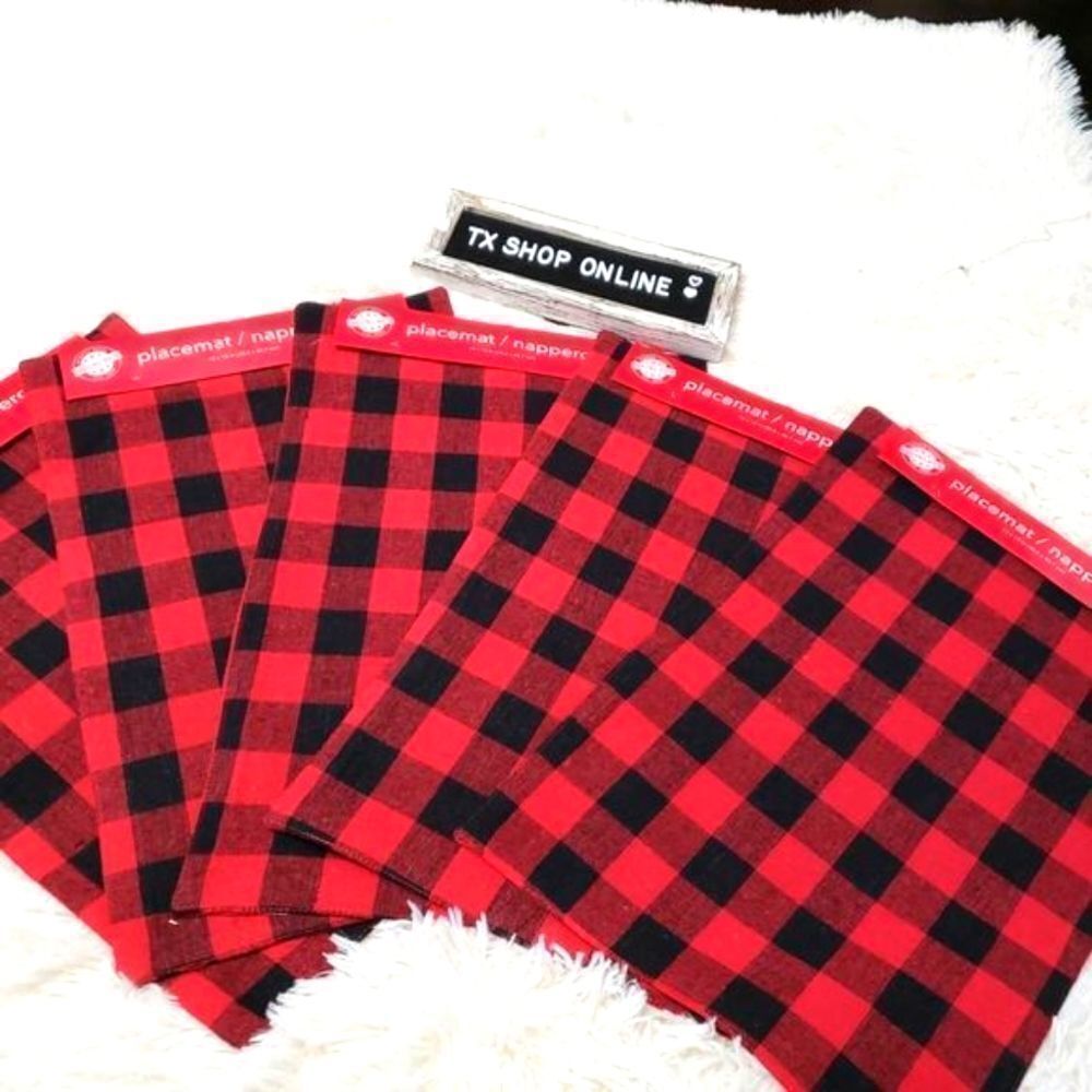 4PC Checkered Placemats Home Decorative Kitchen Table Placemats NWT